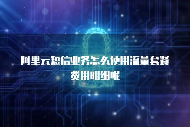 阿里云短信业务怎么使用流量套餐费用明细呢