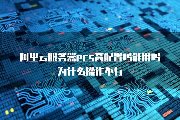 阿里云服务器ecs高配置吗能用吗为什么操作不行