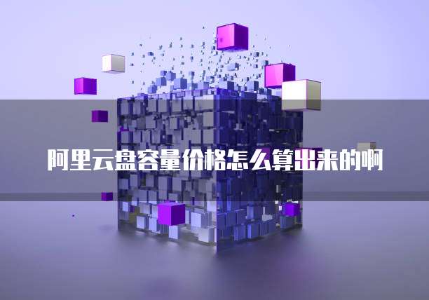 阿里云盘容量价格怎么算出来的啊