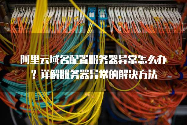 阿里云域名配置服务器异常怎么办?详解服务器异常的解决方法
