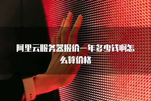阿里云服务器报价一年多少钱啊怎么算价格