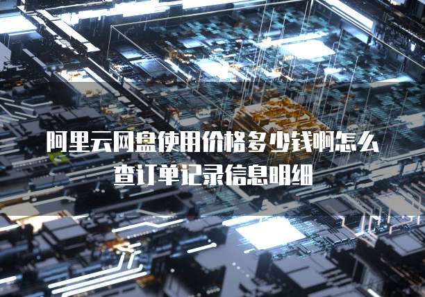 阿里云网盘使用价格多少钱啊怎么查订单记录信息明细