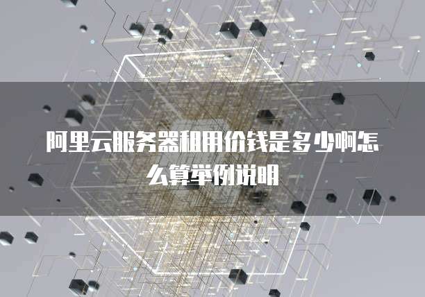 阿里云服务器租用价钱是多少啊怎么算举例说明