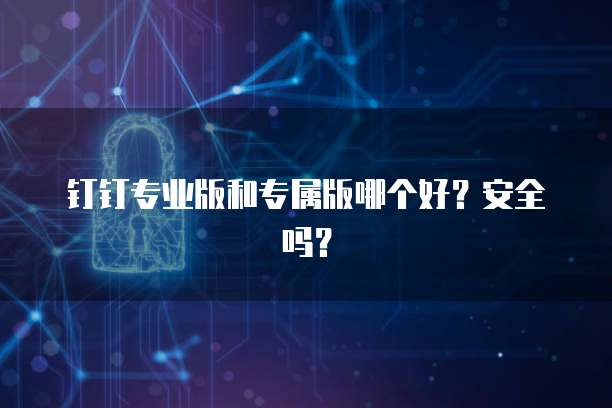 钉钉专业版和专属版哪个好?安全吗?