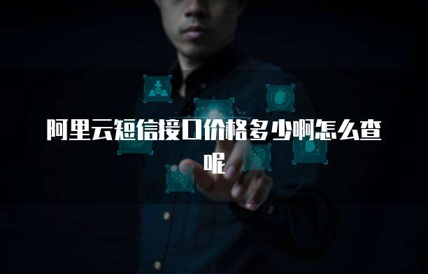 阿里云短信接口价格多少啊怎么查呢