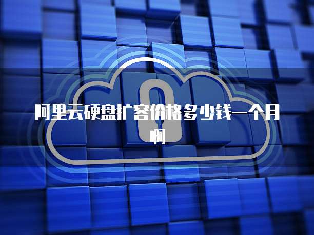 阿里云硬盘扩容价格多少钱一个月啊