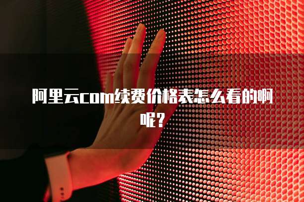 阿里云com续费价格表怎么看的啊呢?