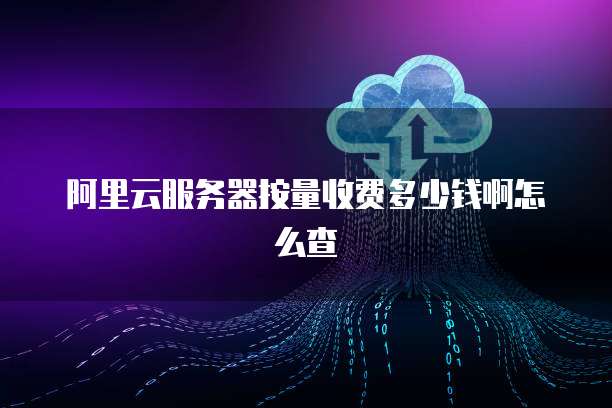 阿里云服务器按量收费多少钱啊怎么查