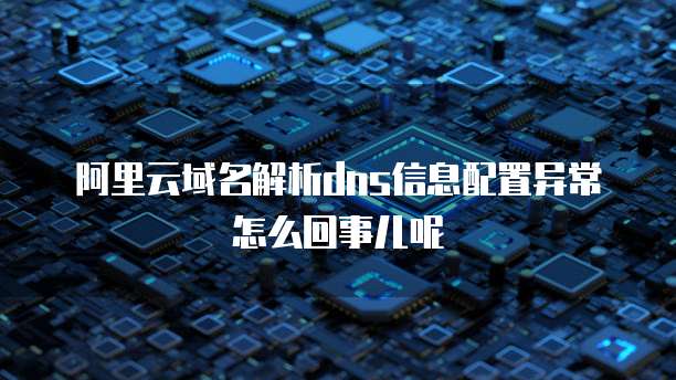 阿里云域名解析dns信息配置异常怎么回事儿呢