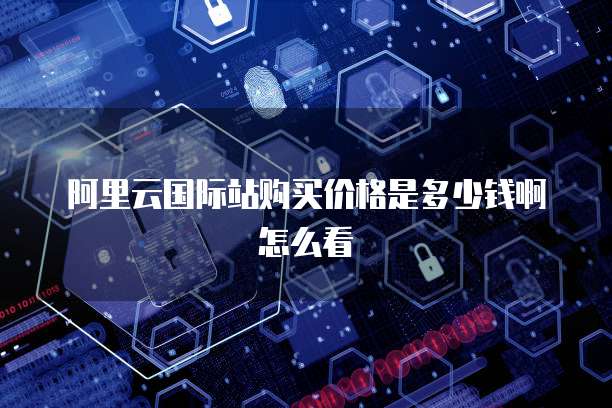 阿里云国际站购买价格是多少钱啊怎么看