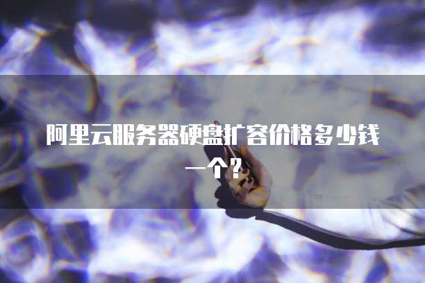 阿里云服务器硬盘扩容价格多少钱一个?