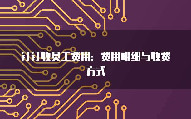 钉钉收员工费用：费用明细与收费方式