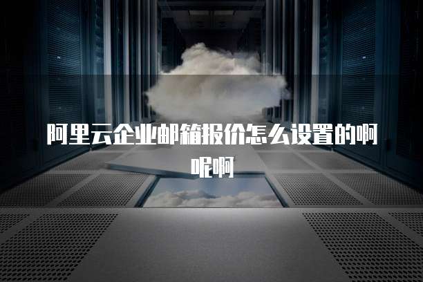 阿里云企业邮箱报价怎么设置的啊呢啊