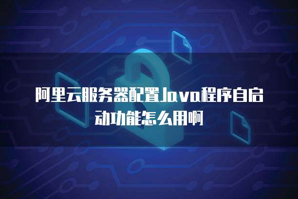 阿里云服务器配置Java程序自启动功能怎么用啊