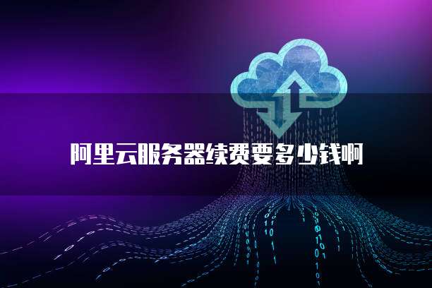 阿里云服务器续费要多少钱啊