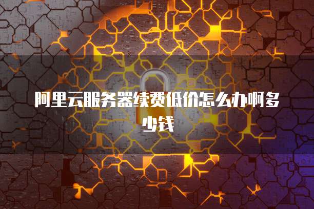 阿里云服务器续费低价怎么办啊多少钱