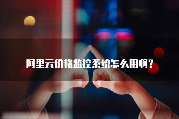 阿里云价格监控系统怎么用啊?