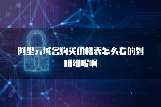 阿里云域名购买价格表怎么看的到明细呢啊