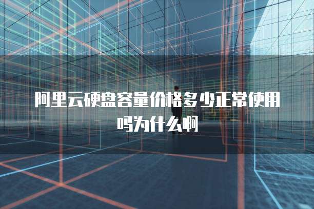 阿里云硬盘容量价格多少正常使用吗为什么啊