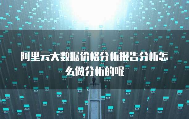 阿里云大数据价格分析报告分析怎么做分析的呢