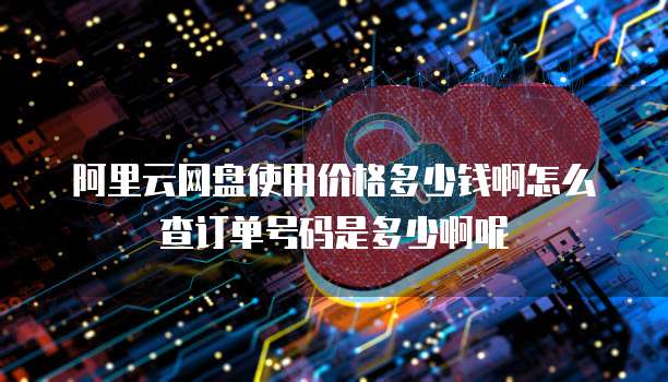 阿里云网盘使用价格多少钱啊怎么查订单号码是多少啊呢