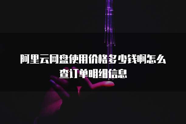 阿里云网盘使用价格多少钱啊怎么查订单明细信息