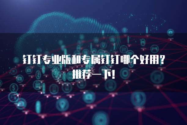 钉钉专业版和专属钉钉哪个好用？推荐一下！
