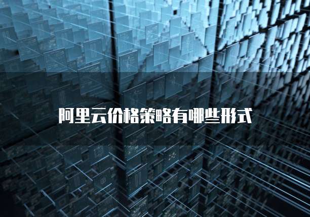 阿里云价格策略有哪些形式