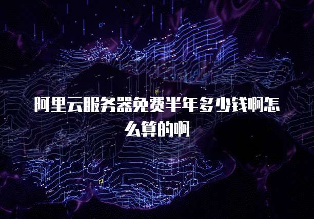 阿里云服务器免费半年多少钱啊怎么算的啊