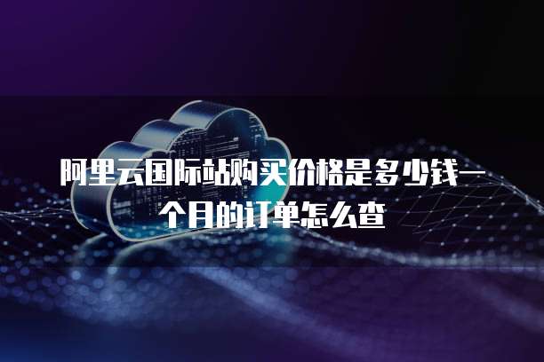 阿里云国际站购买价格是多少钱一个月的订单怎么查