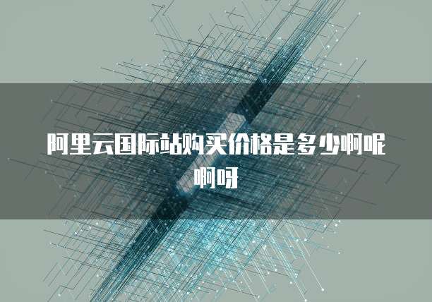 阿里云国际站购买价格是多少啊呢啊呀