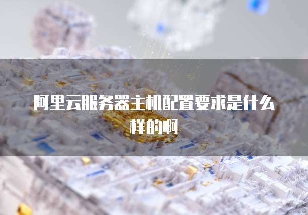 阿里云服务器主机配置要求是什么样的啊