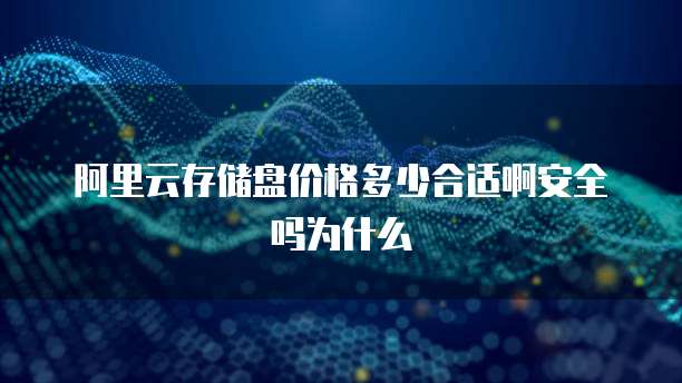 阿里云存储盘价格多少合适啊安全吗为什么