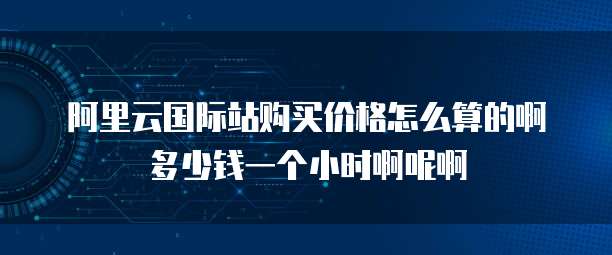 阿里云国际站购买价格怎么算的啊多少钱一个小时啊呢啊