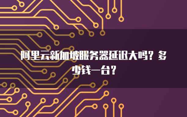 阿里云新加坡服务器延迟大吗？多少钱一台？
