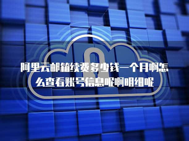 阿里云邮箱续费多少钱一个月啊怎么查看账号信息呢啊明细呢