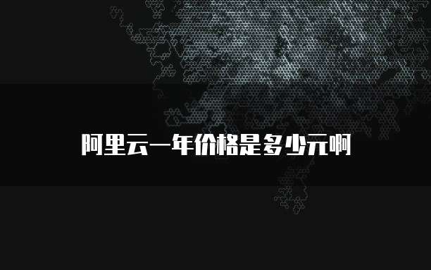 阿里云一年价格是多少元啊