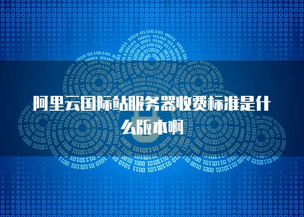 阿里云国际站服务器收费标准是什么版本啊