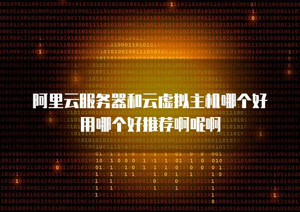阿里云服务器和云虚拟主机哪个好用哪个好推荐啊呢啊