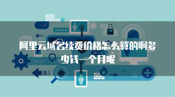 阿里云域名续费价格怎么算的啊多少钱一个月呢