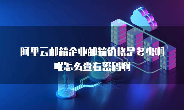 阿里云邮箱企业邮箱价格是多少啊呢怎么查看密码啊