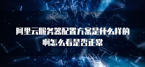 阿里云服务器配置方案是什么样的啊怎么看是否正常
