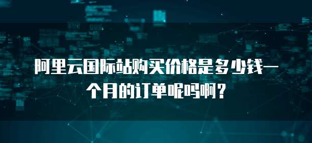 阿里云国际站购买价格是多少钱一个月的订单呢吗啊?