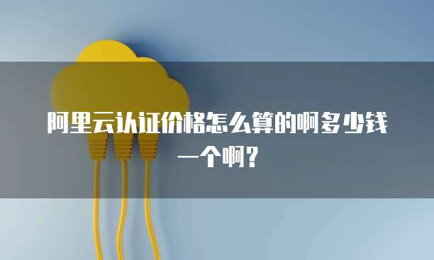 阿里云认证价格怎么算的啊多少钱一个啊?