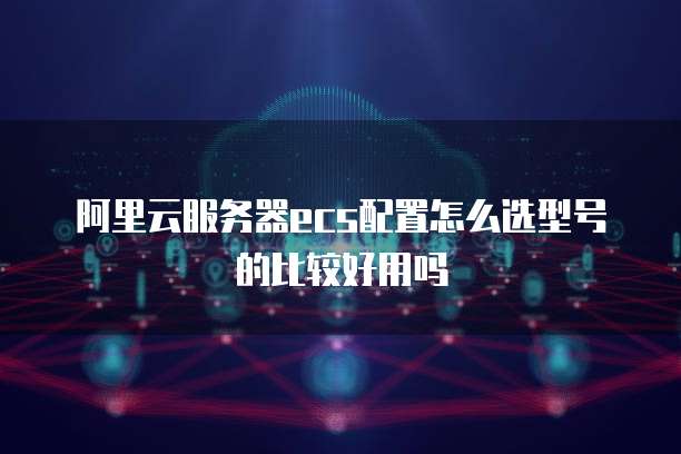 阿里云服务器ecs配置怎么选型号的比较好用吗