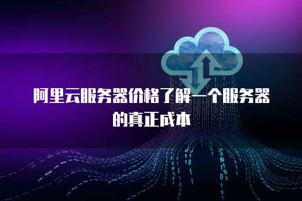 阿里云服务器价格了解一个服务器的真正成本