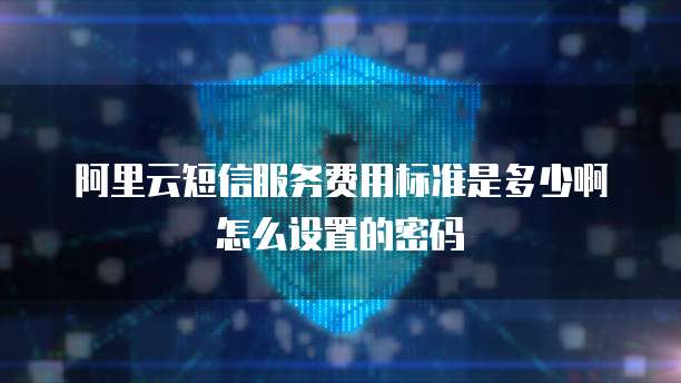 阿里云短信服务费用标准是多少啊怎么设置的密码