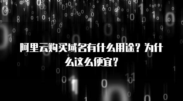阿里云购买域名有什么用途?为什么这么便宜?