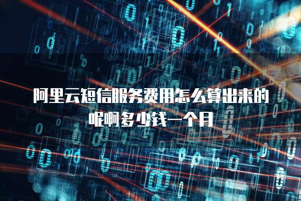 阿里云短信服务费用怎么算出来的呢啊多少钱一个月