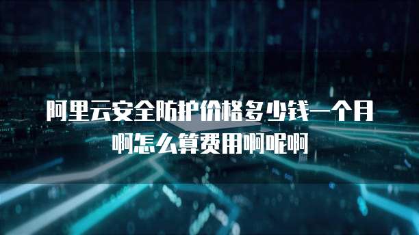 阿里云安全防护价格多少钱一个月啊怎么算费用啊呢啊